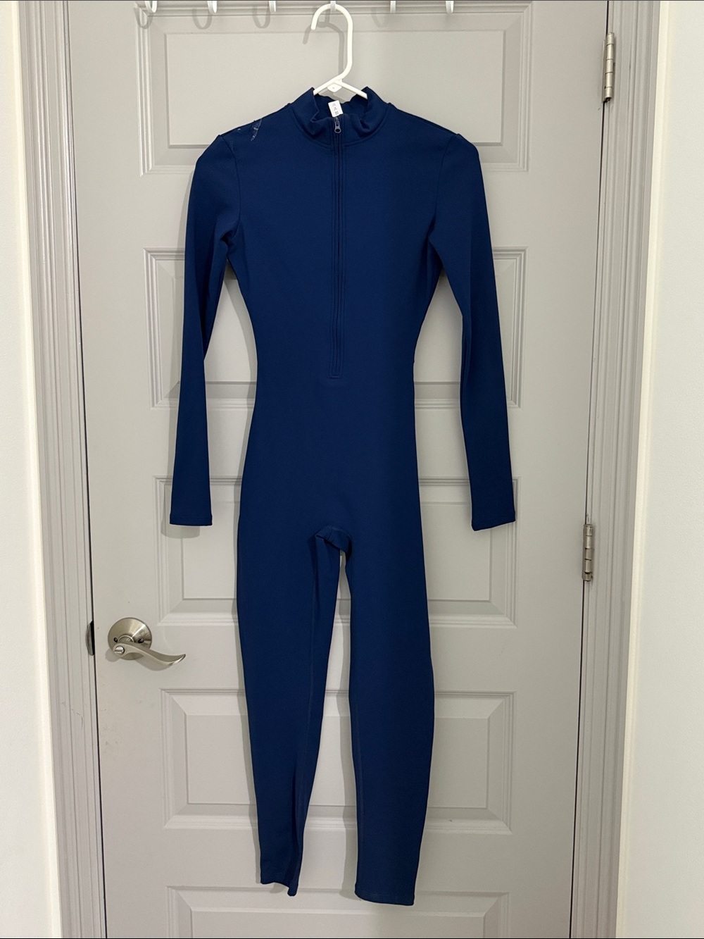 thermal Navy Blue Long-Sleeve Zippered Bodysuit